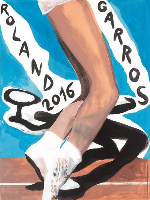 '그림자'에 중점을 둔 2016 프랑스오픈 포스터 